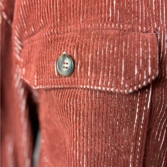 Avec Les Filles Terracotta Burnt Orange Corduroy Utility Jacket Shacket NWT - Picture 4 of 12